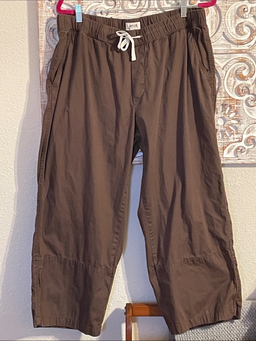Pact Wide Leg Drawstring Pants in Dark Brown